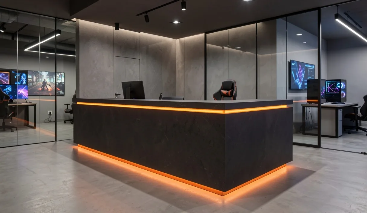 Recepción y hall de entrada de Orbetano Club