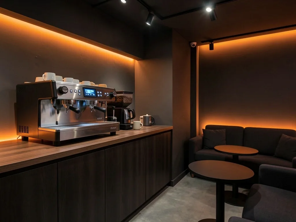 Zona de networking y coffee point del club