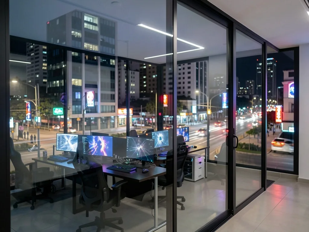 Vista nocturna de Bogotá desde el club en Carrera 15